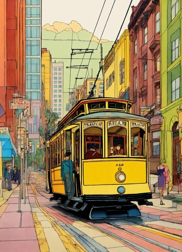 Streetcar, Wheeled Vehicle, Vehicle, Conveyance, Tramway, City