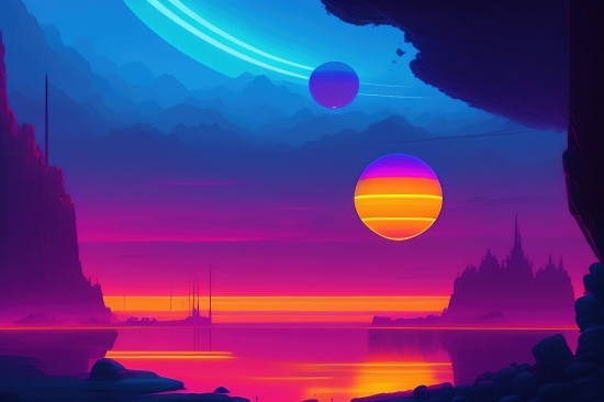 Sun, Sky, Star, Moon, Light, Sunset