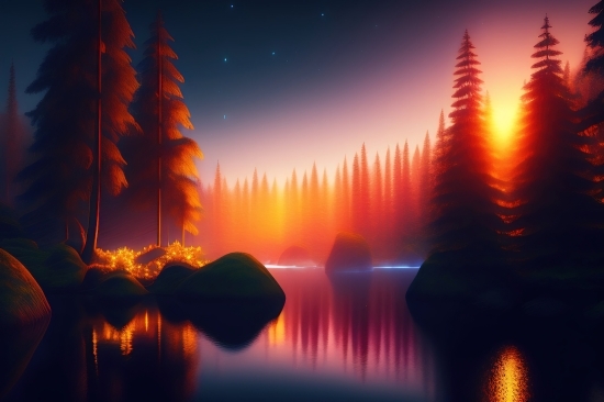 Sun, Sky, Sunset, Landscape, Star, Summer