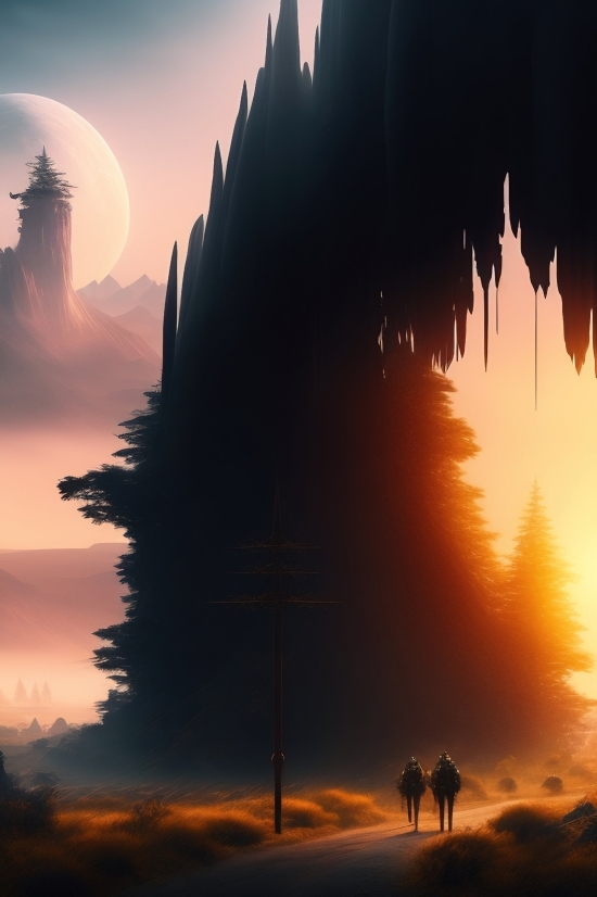 Sun, Star, Celestial Body, Sunset, Sky, Silhouette