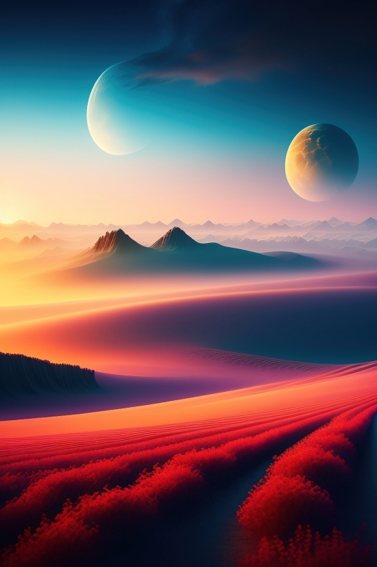 Sun, Sunset, Landscape, Sky, Clouds, Star