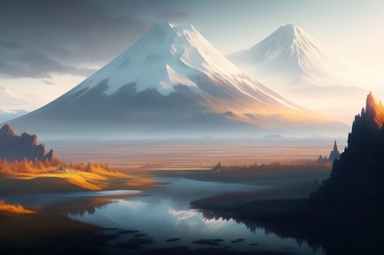 Sun, Sunset, Landscape, Sky, Clouds, Sunrise