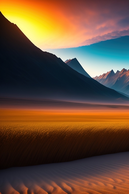 Sun, Sunset, Sand, Dune, Sky, Landscape