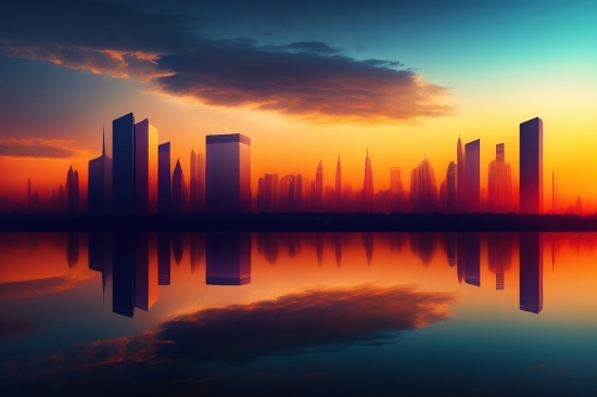 Sun, Sunset, Sky, Star, Sunrise, Reflection