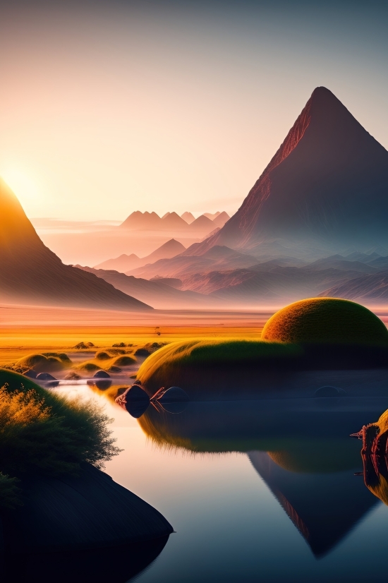 Sunset, Sun, Sky, Sunrise, Landscape, Clouds