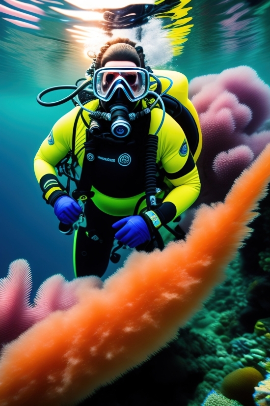 Swimmer, Underwater, Coral, Sea, Fish, Reef
