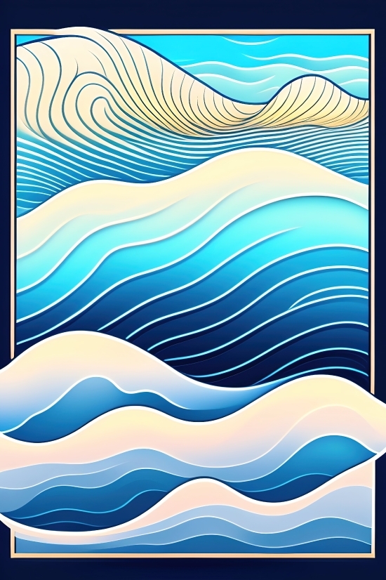 Text To Image Diffusion Model, Seascape, Marine, Wave, Design, Art