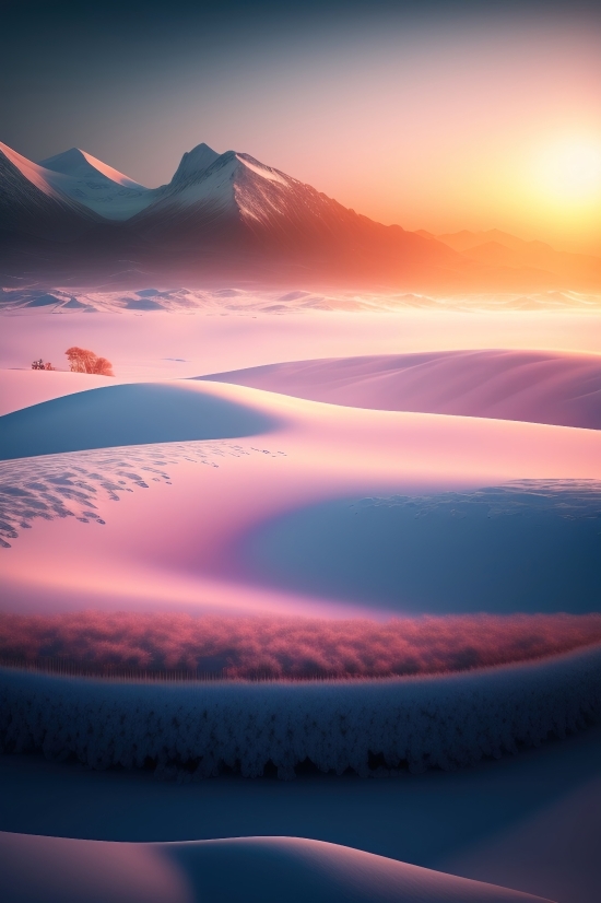 Text To Painting Ai, Free Ai Text To Art, Landscape, Sky, Dune, Sun