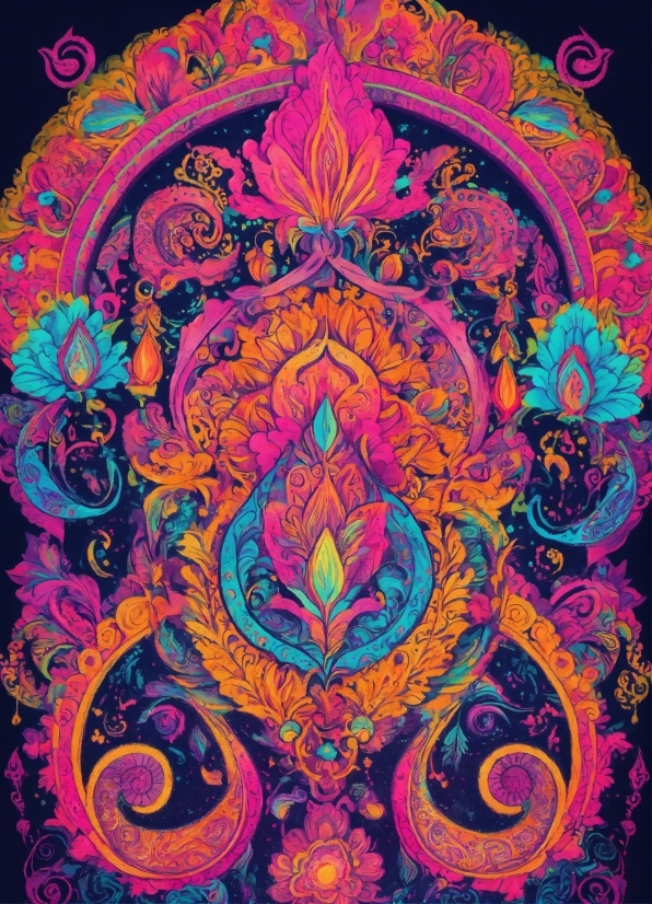 Textile, Purple, Art, Symmetry, Pattern, Magenta