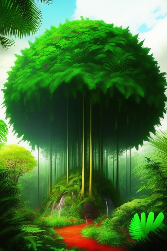 Tree, Color, Light, Fractal, Digital, Artistic