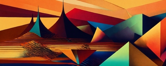 Triangle, Orange, World, Font, Art, Painting