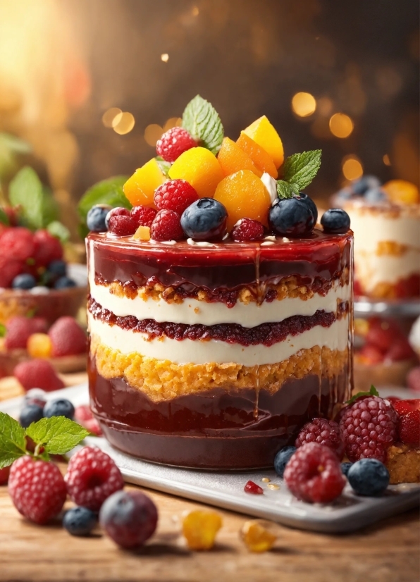 Trifle, Berry, Dessert, Pudding, Fruit, Raspberry