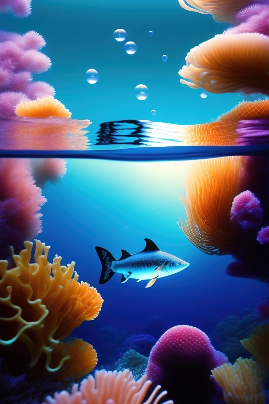 Twitter Ai Art, Seawater, Reef, Light, Sea, Underwater