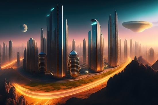 Wallpaper, City, Night, Skyline, Skyscraper, Urban