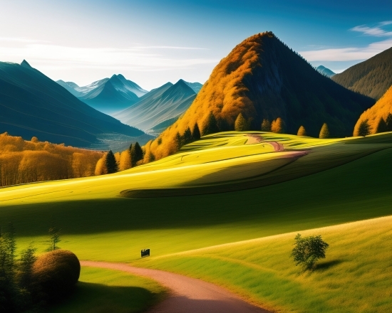 Wallpaper, Landscape, Sky, Grass, Meadow, Field