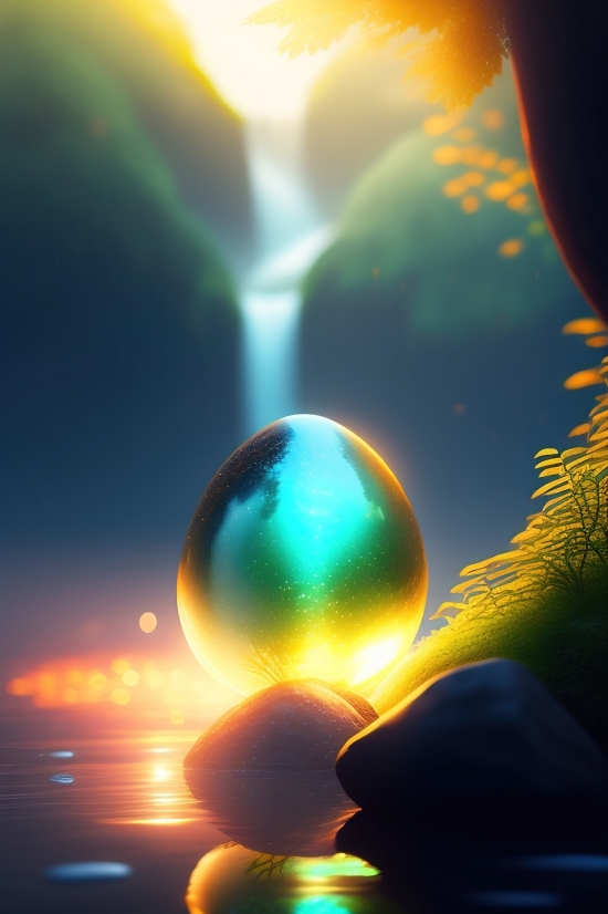 Wallpaper, Light, Egg, Space, Design, 3d