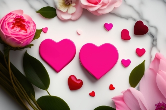 Wallpaper, Pink, Design, Tulip, Heart, Love