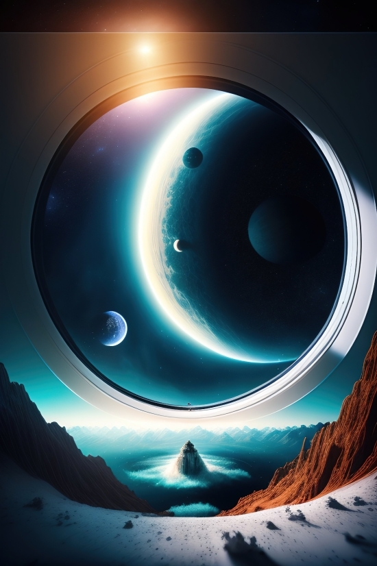 Wallpaper, Planet, Space, Light, Moon, Fantasy