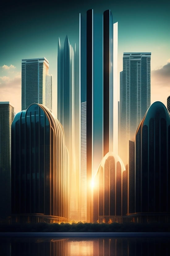 Skyscraper, City, Business District, Architecture, Building, Office