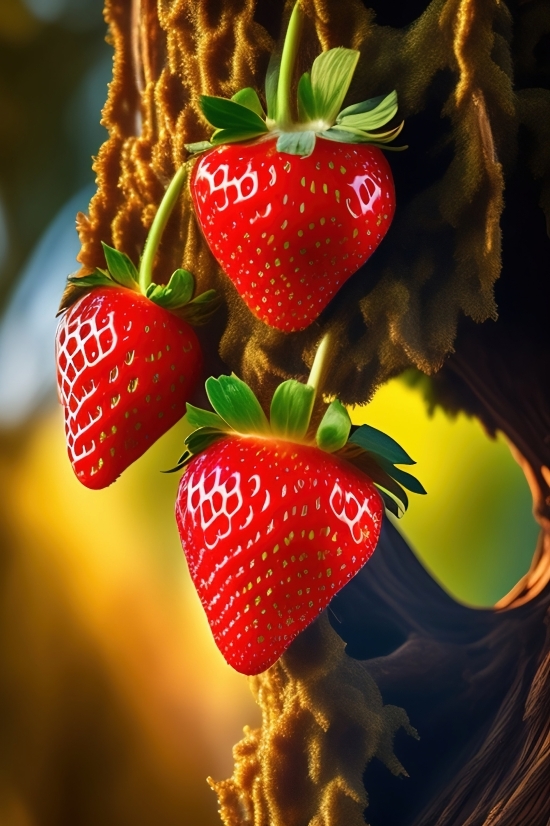Wallpaper, Strawberry, Berry, Fruit, Edible Fruit, Food