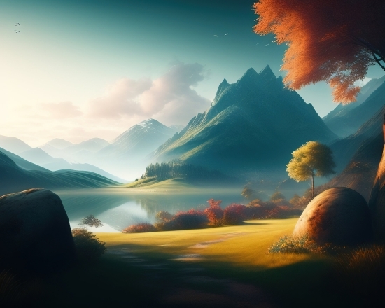 Wallpaper, Sun, Star, Sunset, Landscape, Sky