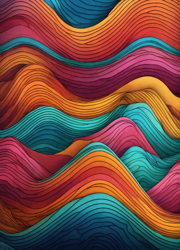 Wave, Art, Design, Graphic, Wallpaper, Pattern