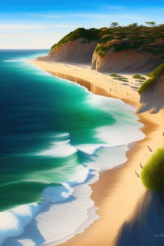 Wombo Ai Online Free, Beach, Sea, Wave, Ocean, Sand