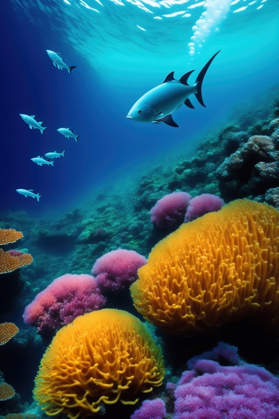 Wombo Art Com, Coral Reef, Reef, Coral, Underwater, Fish