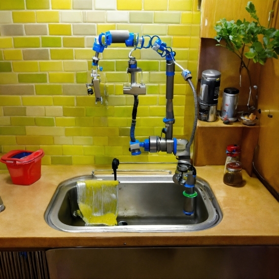 Ai Draw Image From Text, Plant, Kitchen Sink, Tap, Sink, Plumbing Fixture