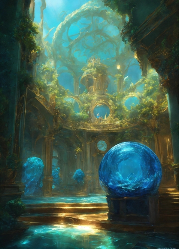Ai Draws From Text, World, Nature, Art, Aqua, Electric Blue
