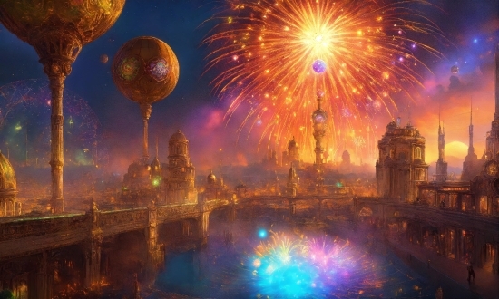 Ai Generated Sentences, Atmosphere, Sky, Fireworks, World, Light