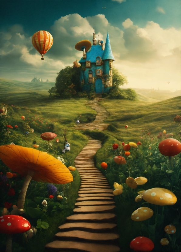 Ai Like Midjourney, Cloud, Sky, Plant, Flower, Aerostat