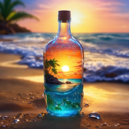 Artificial Image Generator, Water, Bottle, Liquid, Drinkware, Sky