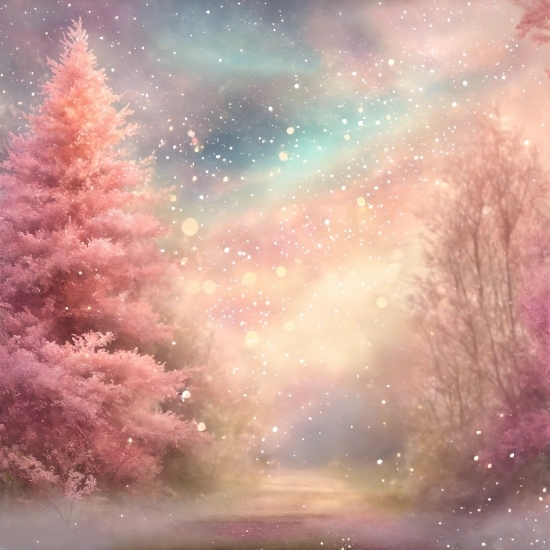 Atmosphere, Sky, Natural Landscape, Tree, Pink, Larch