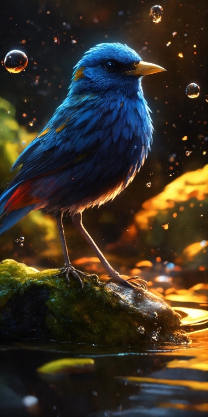 Bird, Light, Blue, Nature, Beak, Organism