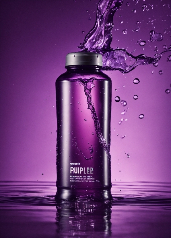 Bottle, Liquid, Water, Light, Purple, Solution