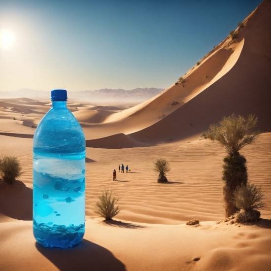 Bottle, Sky, Liquid, Light, Blue, Natural Environment