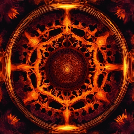 Brown, Art, Amber, Symmetry, Ceiling, Circle