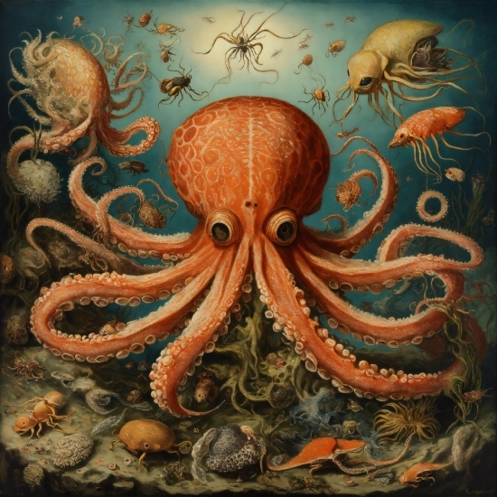 Brown, Marine Invertebrates, Vertebrate, Cephalopod, Organism, Octopus