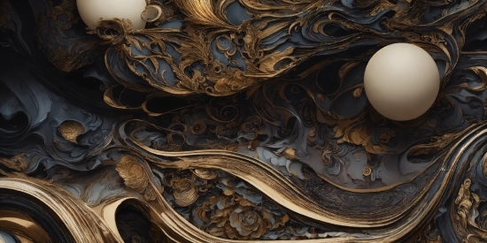Brown, Wood, Art, Ceiling, Metal, Carving