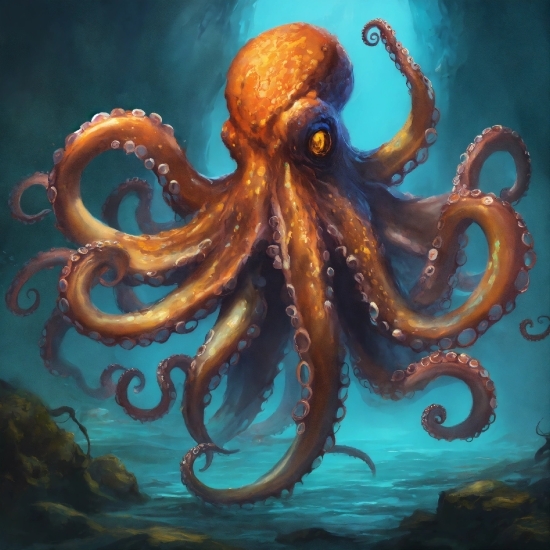 Cartoon Character Vector Free Download, Marine Invertebrates, Octopus, Giant Pacific Octopus, Cephalopod, Octopus