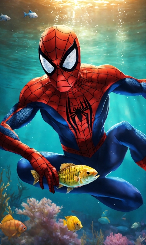 Cartoon, Spider-man, Art, Electric Blue, Avengers, Fictional Character