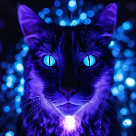 Cat, Light, Blue, Nature, Felidae, Purple
