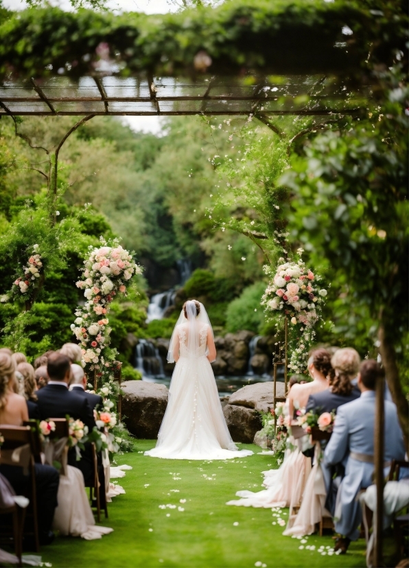 Clothing, Wedding Dress, Plant, Flower, Photograph, Bride