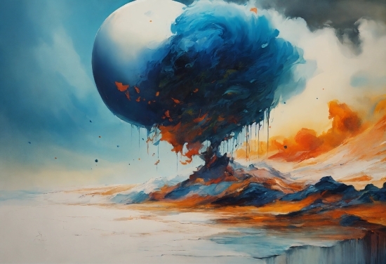 Cloud, Liquid, World, Balloon, Sky, Paint