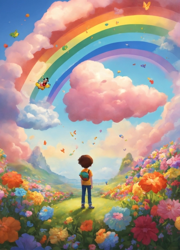 Cloud, Sky, Rainbow, Plant, Daytime, Photograph