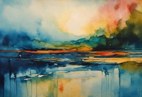 Cloud, Water, Ecoregion, Sky, Paint, Art Paint