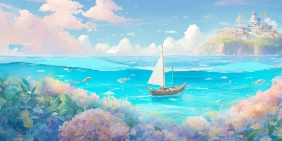 Cloud, Water, Sky, Boat, Watercraft, Paint