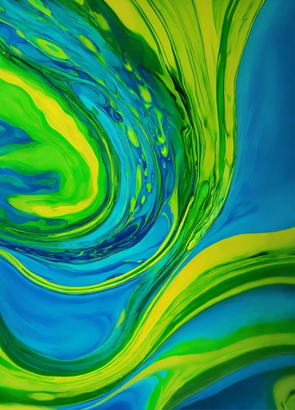 Colorfulness, Liquid, Green, Azure, Fluid, Art Paint