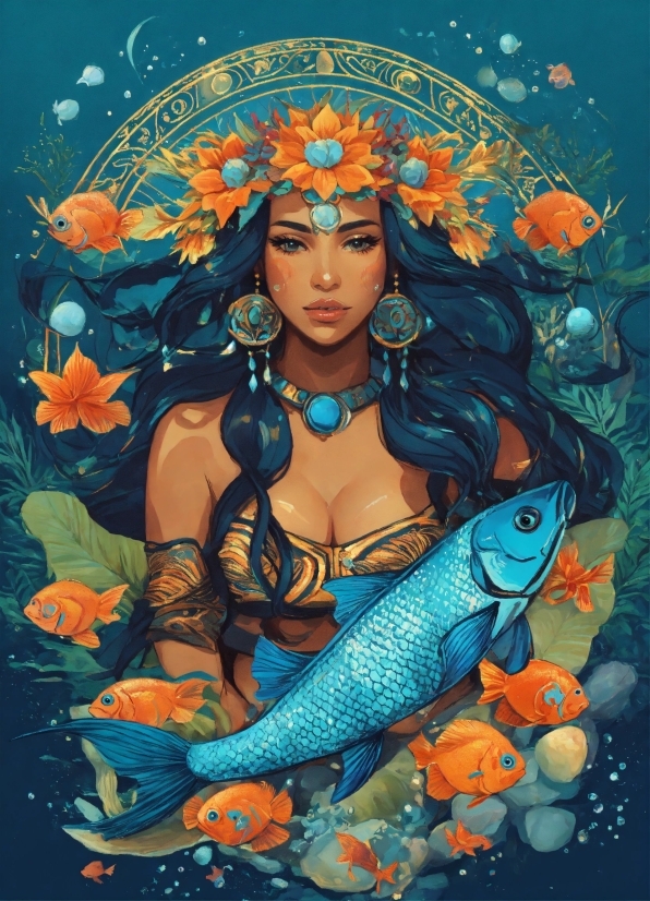 Cute Couple Wallpaper, Vertebrate, Organism, Painting, Art, Fin